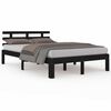 vidaXL Massivholzbett Schwarz 200x200 cm