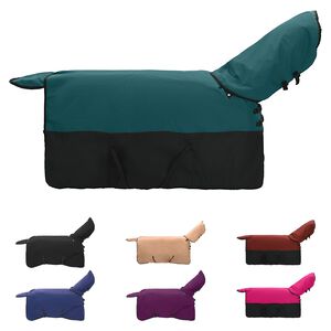 vidaXL Pferdedecke Dunkelgr&uuml;n und Schwarz 85 cm Polyester