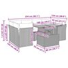 vidaXL 7-tlg. Garten-Sofagarnitur mit Kissen Schwarz Poly Rattan