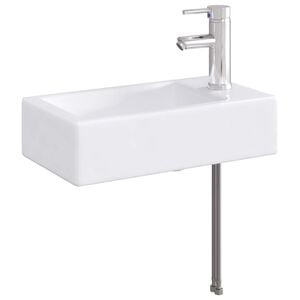 vidaXL Waschbecken mit Wasserhahn und Abfluss Chrom