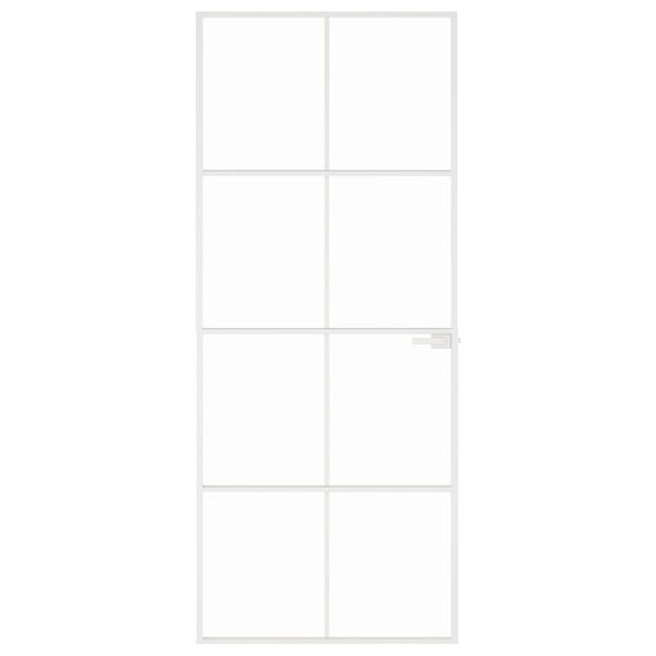vidaXL Innent&uuml;r Wei&szlig; 83x201,5 cm Hartglas & Aluminium Schlank