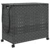 vidaXL W&auml;schekorb mit Rollen Grau 66x35x60 cm Rattan
