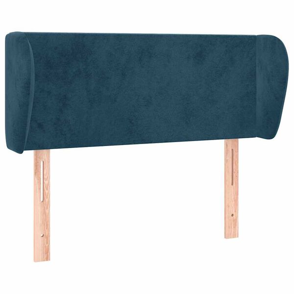 vidaXL Kopfteil mit Ohren Dunkelblau 103x23x78/88 cm Samt