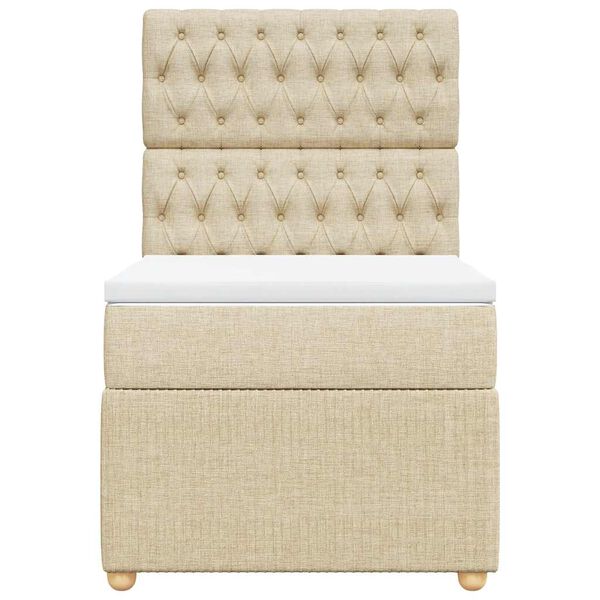 vidaXL Boxspringbett mit Matratze Creme 80x200 cm Stoff