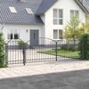 vidaXL Gartentor mit gew&ouml;lbtem Oberteil Grau 500 x 100 cm Stahl