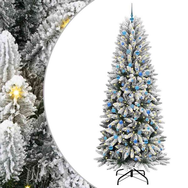 vidaXL K&uuml;nstlicher Weihnachtsbaum mit 300 LEDs mit St&auml;nder Wei&szlig; 240 cm