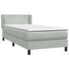 vidaXL Boxspringbett mit Matratze Hellgrau 100x220 cm Samt