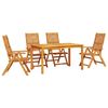 vidaXL Garten Essgruppe 5 stk. Braun Massivholz Akazie