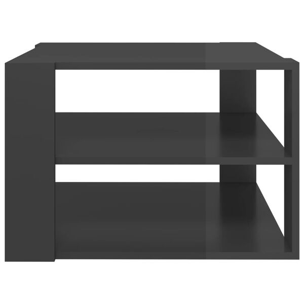 vidaXL Couchtisch Hochglanz-Grau 60x60x40 cm Holzwerkstoff
