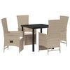 vidaXL Garten Essgruppe 5 Stk. Beige Poly-Rattan