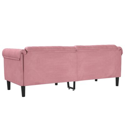 vidaXL Sofa 3-Sitzer Rosa Samt
