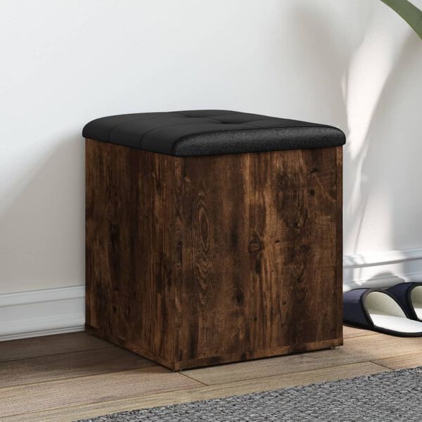 vidaXL Sitzbank mit Stauraum R&auml;uchereiche 42x42x45 cm Holzwerkstoff