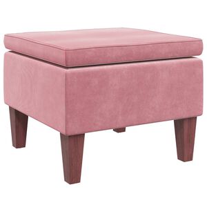 vidaXL Hocker mit Holzbeinen Rosa Samt