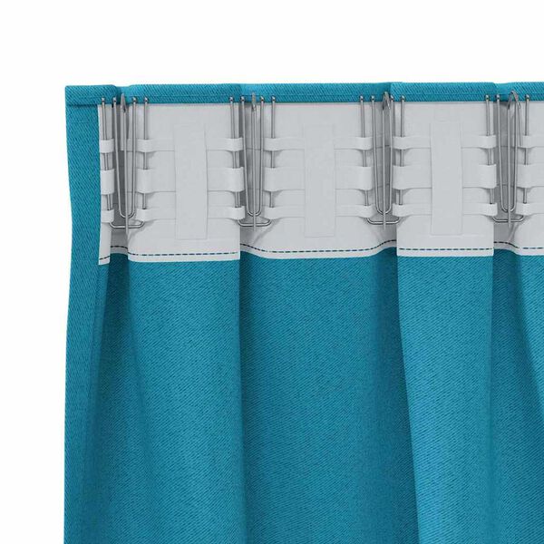 vidaXL Verdunkelungs-Vorh&auml;nge mit Ringen 2 pcs T&uuml;rkis 175 x 140 cm