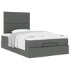 vidaXL Ottoman-Bett mit Matratze Dunkelgrau 120x200 cm Stoff