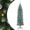vidaXL K&uuml;nstlicher schlanker Weihnachtsbaum Gr&uuml;n und Wei&szlig; 180 cm