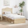 vidaXL Bettrahmen mit Kopfteil Sonoma 90 x 190 cm Massives Kiefernholz