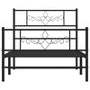 vidaXL Bettgestell mit Kopf- und Fu&szlig;teil Metall Schwarz 100x190 cm