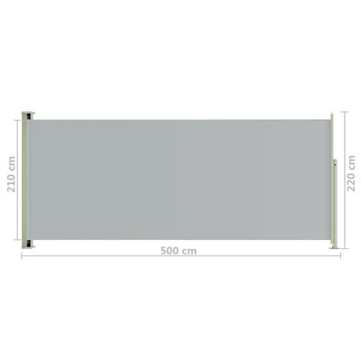 vidaXL Seitenmarkise Ausziehbar 220x500 cm Grau