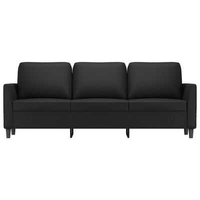 vidaXL 3-Sitzer-Sofa Schwarz 180 cm Kunstleder