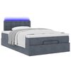vidaXL Ottomane Bett mit Matratze & LEDs Dunkelgrau 120x190 cm Samt
