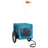 vidaXL Fahrradanh&auml;nger Hunde Blau und Schwarz Oxford-Gewebe & Eisen