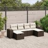 vidaXL 6-tlg. Garten-Sofagarnitur mit Kissen Braun Poly Rattan