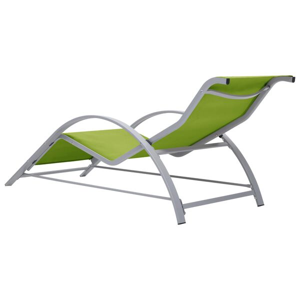 vidaXL Sonnenliege Textilene und Aluminium Gr&uuml;n