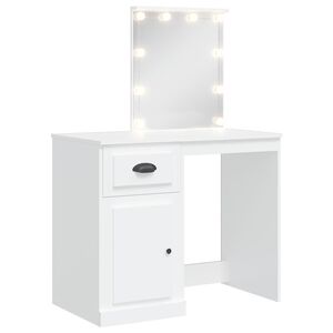 vidaXL Schminktisch mit LED-Leuchten Wei&szlig; 90x42x132,5 cm