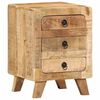 vidaXL Nachttisch 37x32x50 cm Raues Massivholz Mango