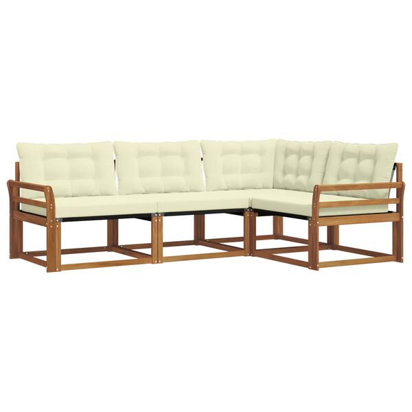 vidaXL Outdoor-Sofagarnitur mit Kissen 4 pcs Natur und Creme