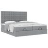 vidaXL Ottoman-Bett mit Matratzen Hellgrau 180x200 cm Stoff