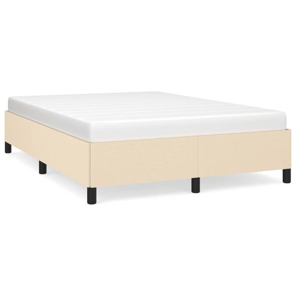 vidaXL Bettgestell ohne Matratze Creme 140x190 cm Stoff