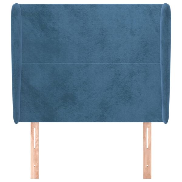 vidaXL Kopfteil mit Ohren Dunkelblau 93x23x118/128 cm Samt