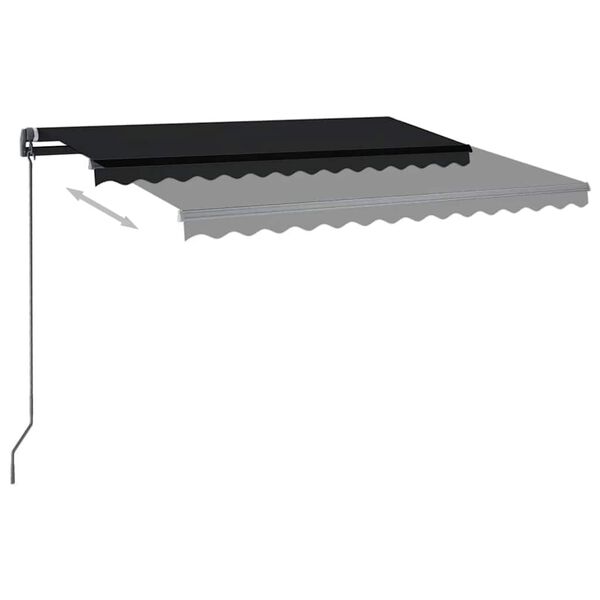 vidaXL Markise Manuell Einziehbar mit LED 3x2,5 m Anthrazit
