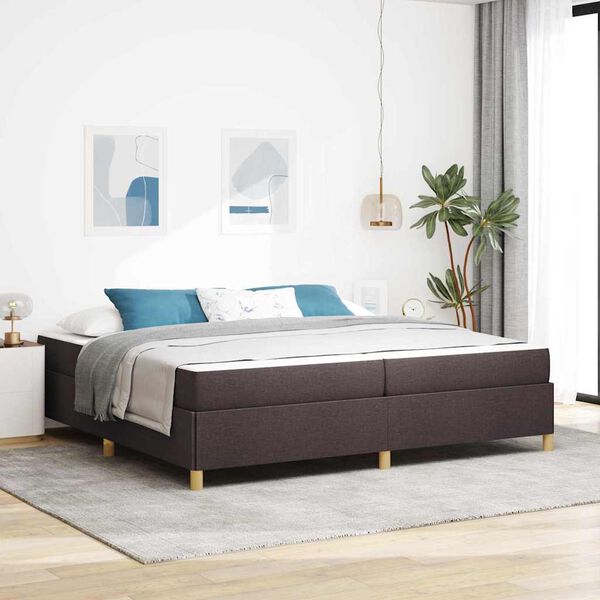 vidaXL Bettrahmen mit Matratze Dunkelbraun 200 x 200 cm Stoff