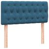 vidaXL Boxspringbett mit Matratze Dunkelblau 80x210 cm Samt
