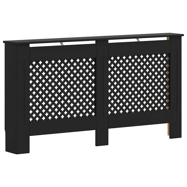 vidaXL Heizk&ouml;rperverkleidung Schwarz 152x19x81,5 cm MDF