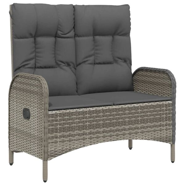 vidaXL 4-tlg. Garten-Essgruppe mit Kissen Grau Poly Rattan