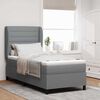 vidaXL Boxspringbett mit Matratze Hellgrau 80 x 200 cm Stoff