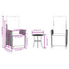 vidaXL 3-tlg. Bistro-Set mit Kissen Schwarz Poly Rattan