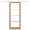 vidaXL Schiebet&uuml;r ORKDAL Natur 83 x 202 cm Massivholz Kiefer und Glas