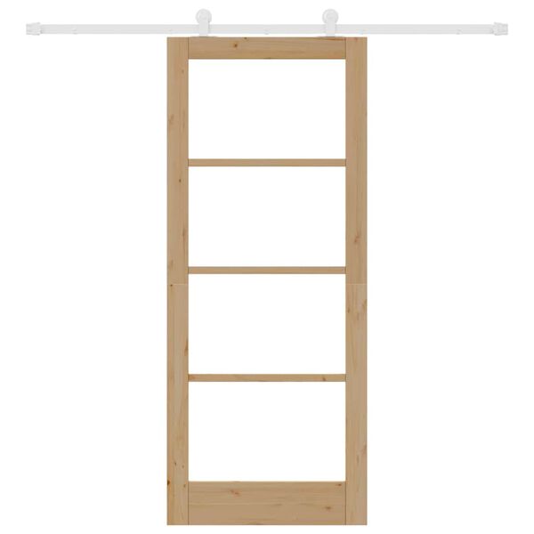 vidaXL Schiebet&uuml;r ORKDAL Natur 83 x 202 cm Massivholz Kiefer und Glas