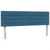 vidaXL Boxspringbett mit Matratze Dunkelblau 160x220 cm Samt