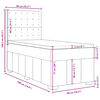 vidaXL Boxspringbett mit Matratze Schwarz 90x190 cm Stoff
