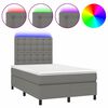 vidaXL Boxspringbett mit Matratze & LED Dunkelgrau 120x200 cm Stoff