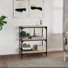 vidaXL B&uuml;cherregal Sonoma-Eiche 60x33x70,5 cm Holzwerkstoff und Stahl