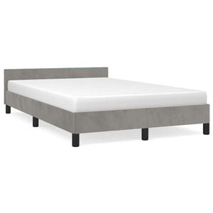 vidaXL Bettgestell ohne Matratze Hellgrau 120x200 cm Samt
