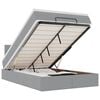 vidaXL Ottoman-Bett mit Matratze & LEDs Hellgrau 120x190 cm Stoff