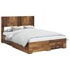 vidaXL Bettgestell mit Stauraum und Kopfteil Altholz 120 x 190 cm